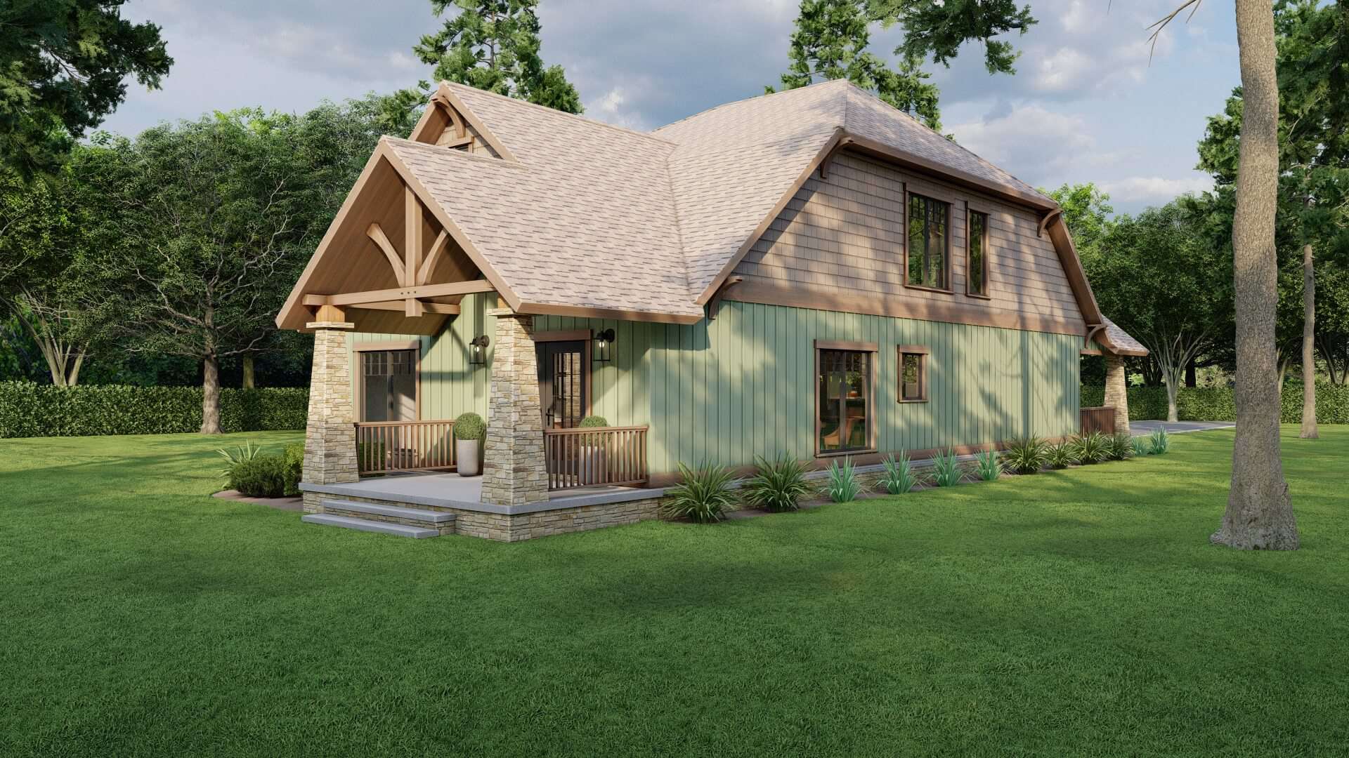 Rear View of this 3-Bedroom,1890 Sq Ft Plan -153-1898