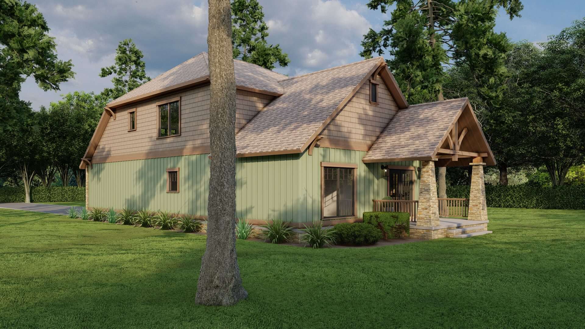 Rear View of this 3-Bedroom,1890 Sq Ft Plan -153-1898