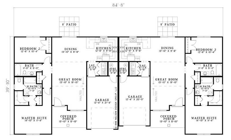 Floor Plan First Story of Multi-Unit Plan #153-1900