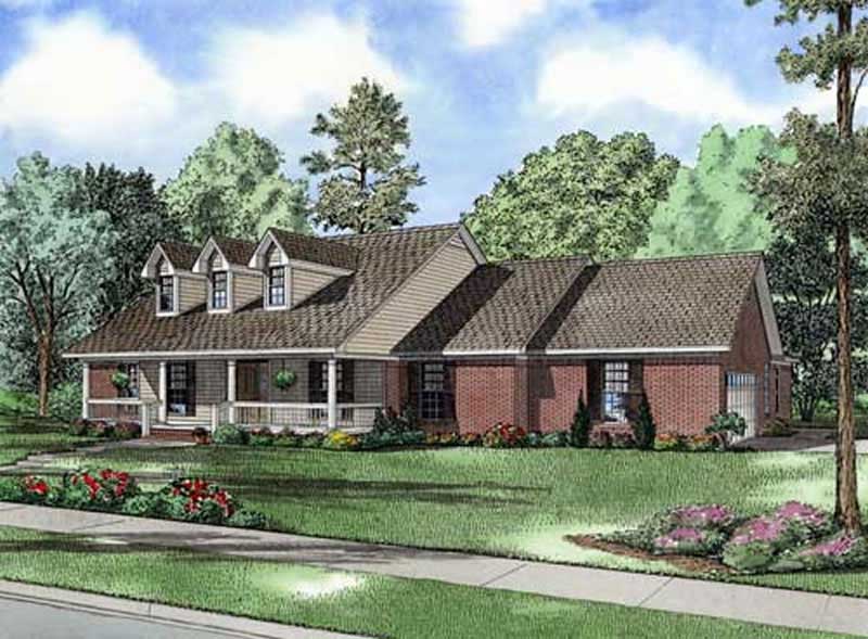 Front elevation of Cape Cod home (ThePlanCollection: House Plan #153-1902)