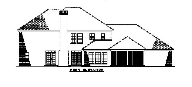 Home Plan Rear Elevation of this 4-Bedroom,3558 Sq Ft Plan -153-1903