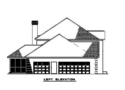 Home Plan Left Elevation of this 4-Bedroom,3558 Sq Ft Plan -153-1903
