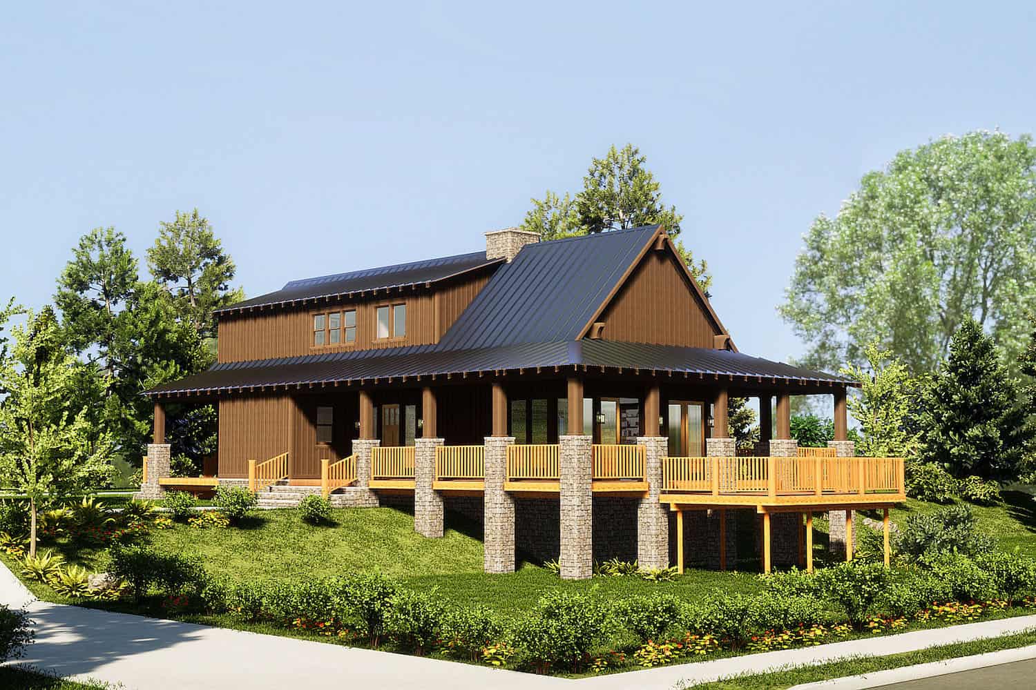 Left Side View of this 3-Bedroom, 2206 Sq Ft Plan - 153-1910