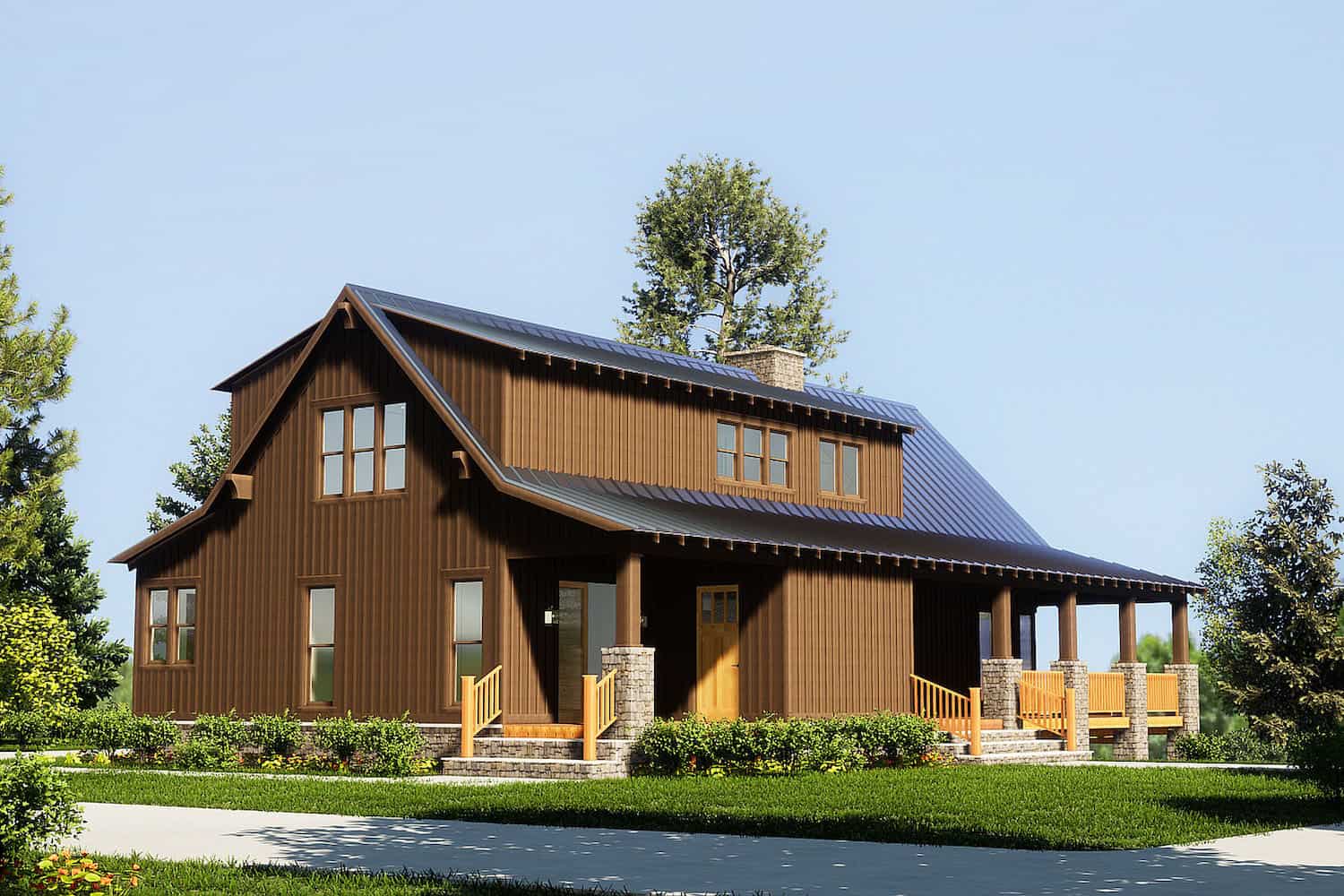 Right Side View of this 3-Bedroom, 2206 Sq Ft Plan - 153-1910