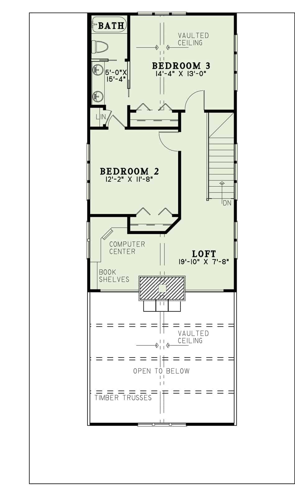 Floor Plan Upper Level of Vacation Homes Plan #153-1910