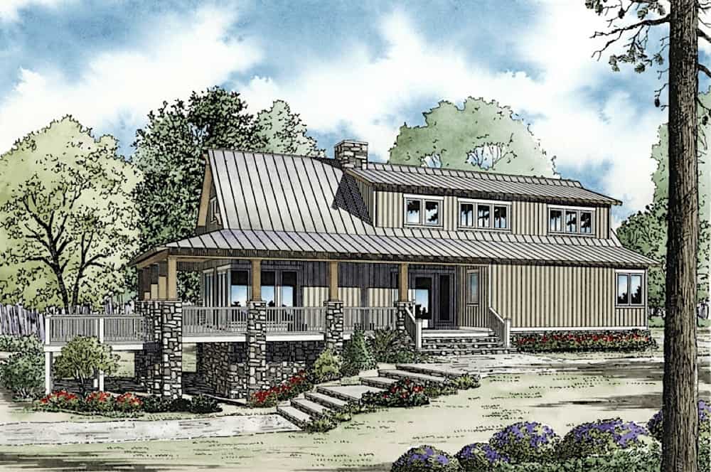 Right Side View of this 3-Bedroom, 2206 Sq Ft Plan - 153-1910