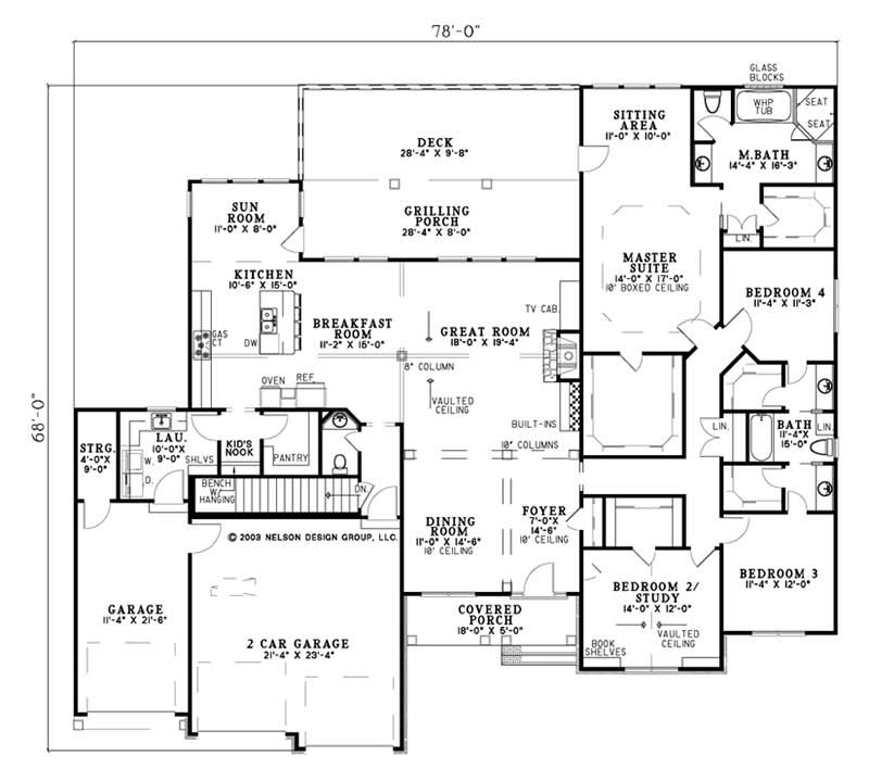 Floor Plan First Story of European Plan #153-1927