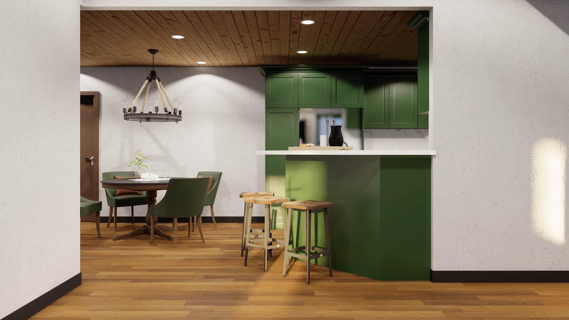 Kitchen: Breakfast Bar of this 3-Bedroom,1282 Sq Ft Plan -153-1929