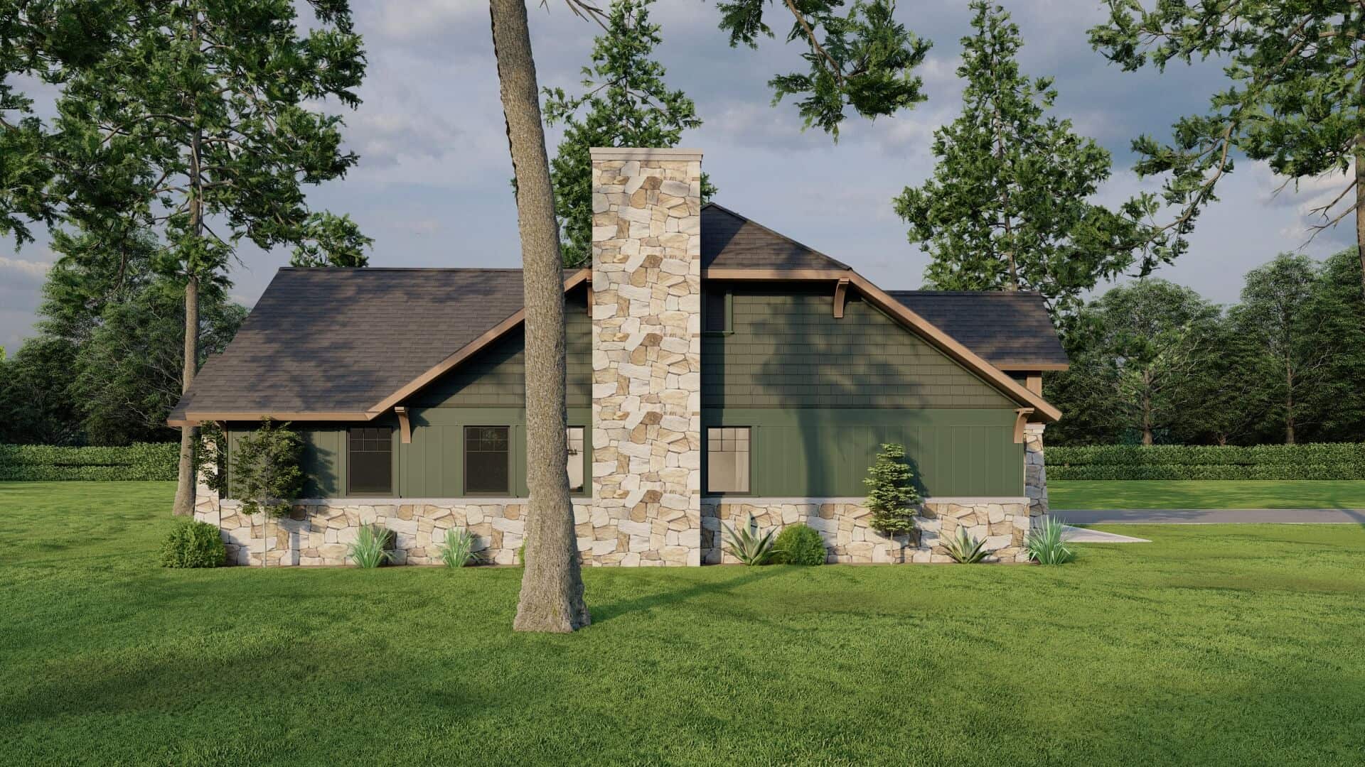 Left Side View of this 3-Bedroom,1282 Sq Ft Plan -153-1929