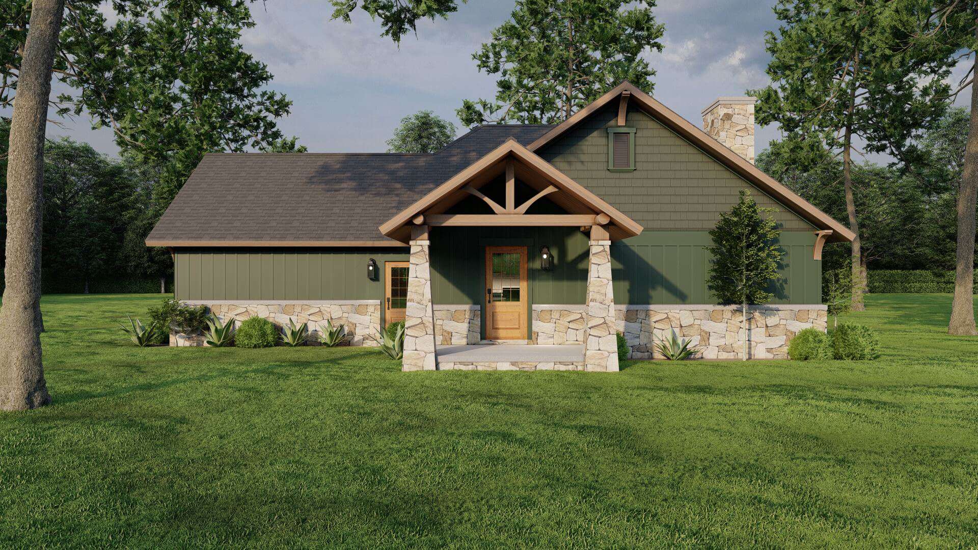 Rear View of this 3-Bedroom,1282 Sq Ft Plan -153-1929