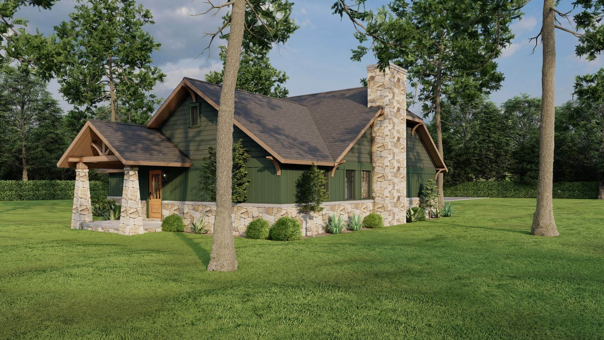 Rear View of this 3-Bedroom,1282 Sq Ft Plan -153-1929