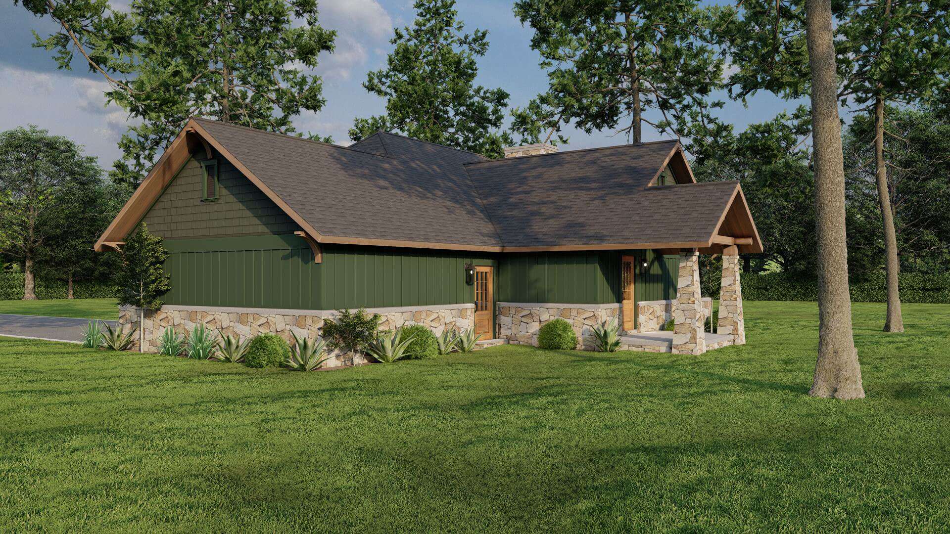 Rear View of this 3-Bedroom,1282 Sq Ft Plan -153-1929
