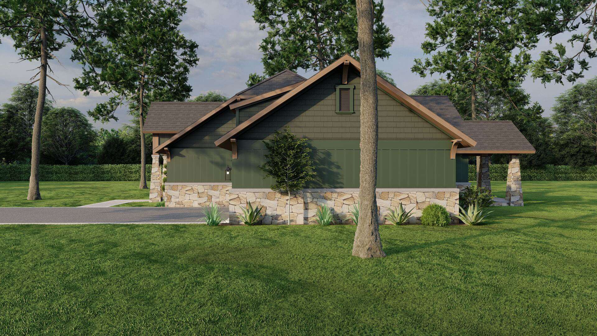 Right Side View of this 3-Bedroom,1282 Sq Ft Plan -153-1929