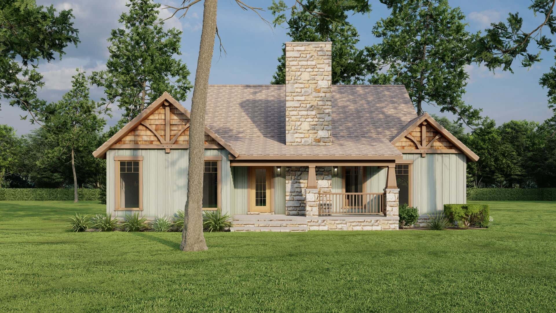 Rear View of this 3-Bedroom,1485 Sq Ft Plan -153-1935