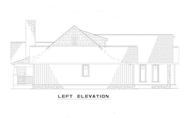 Home Plan Left Elevation of this 3-Bedroom,1485 Sq Ft Plan -153-1935
