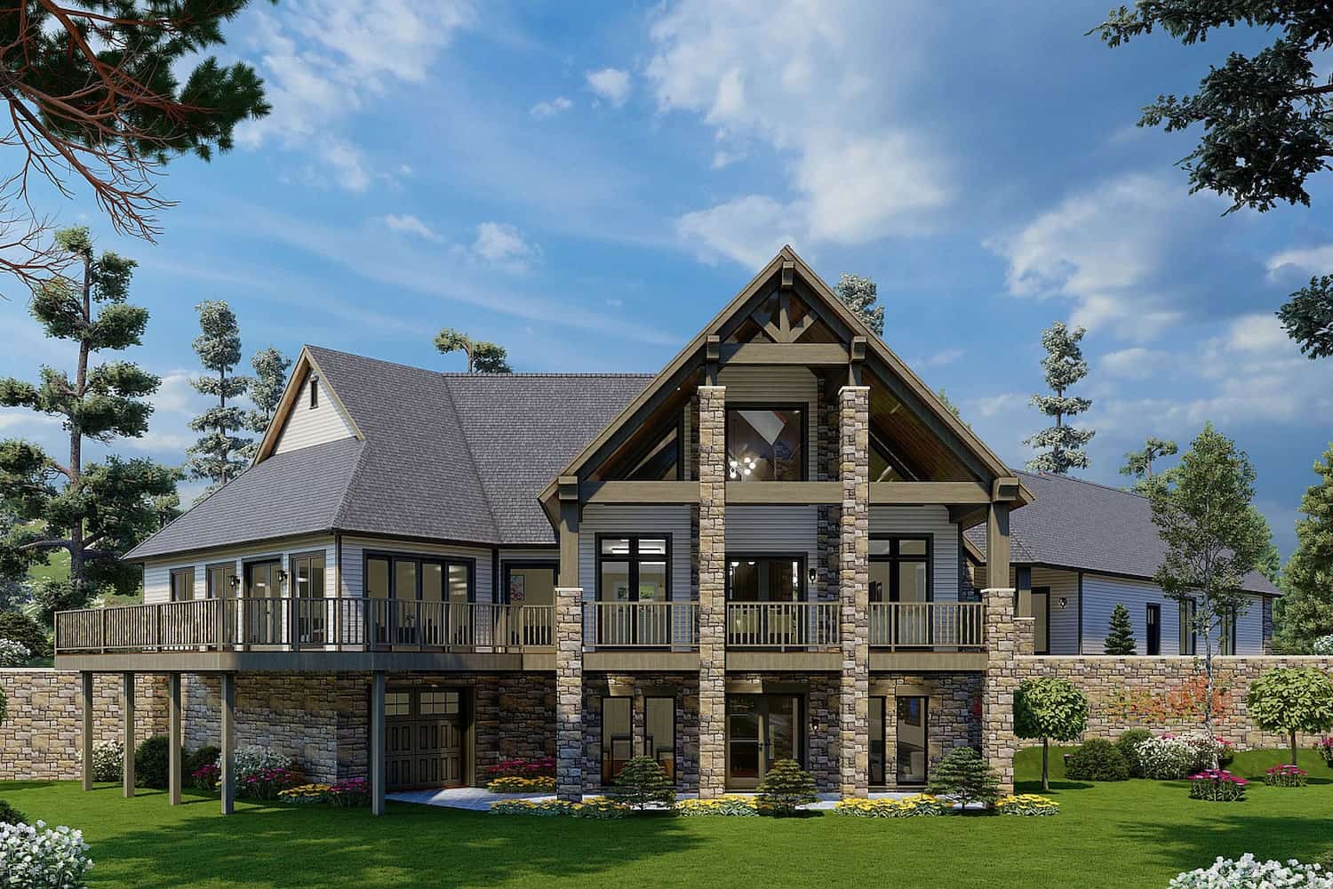 Rear View of this 3-Bedroom, 6636 Sq Ft Plan - 153-1937