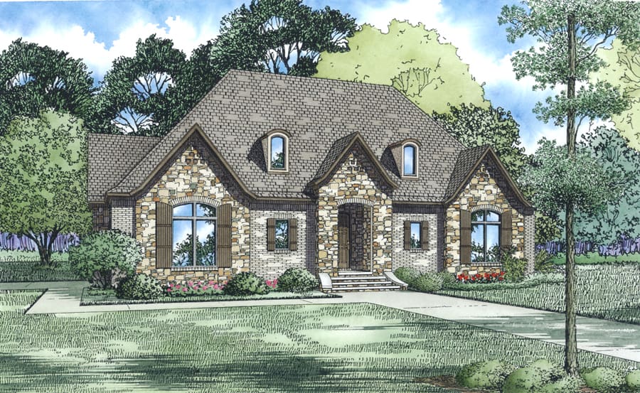 Front View of this 3-Bedroom, 2998 Sq Ft Plan - 153-1938