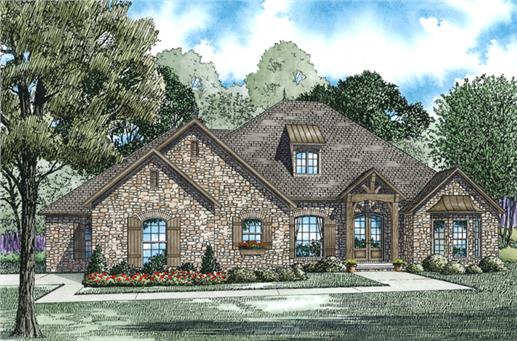 Front View of this 3-Bedroom, 2998 Sq Ft Plan - 153-1938
