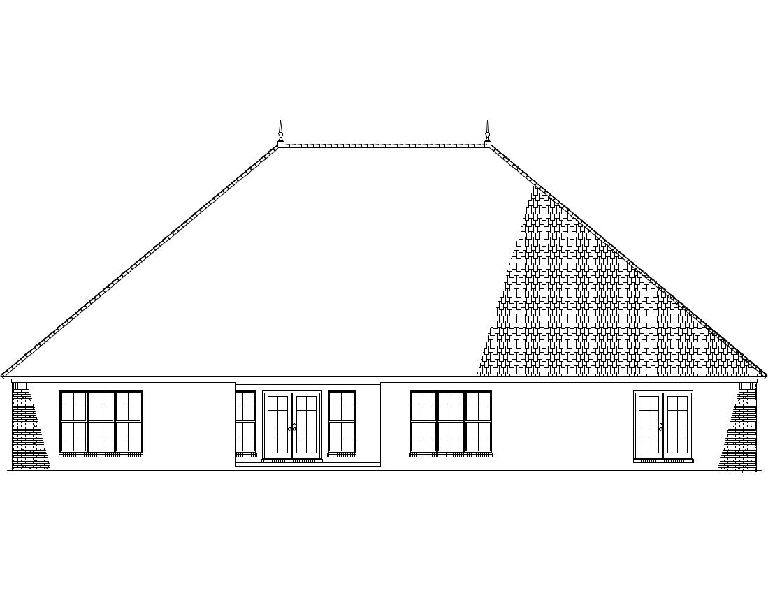 Home Plan Rear Elevation of this 3-Bedroom,2998 Sq Ft Plan -153-1938