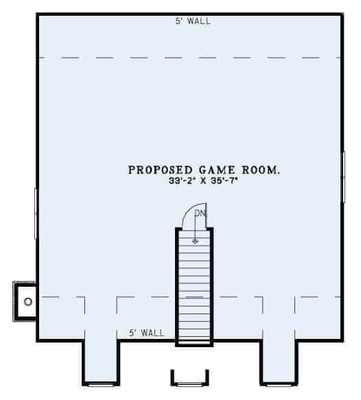 Floor Plan Bonus Room of Country Farmhouse Plan #153-1940