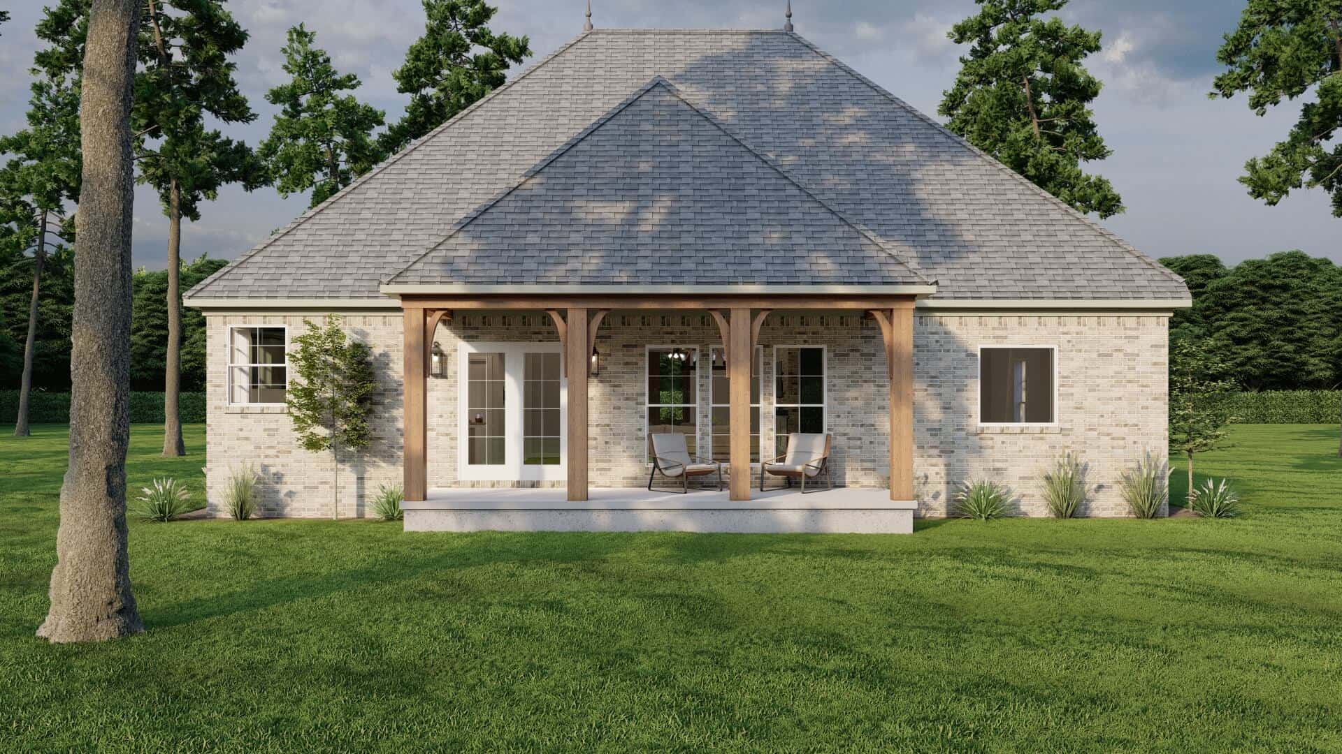 Rear View of this 3-Bedroom,1711 Sq Ft Plan -153-1943