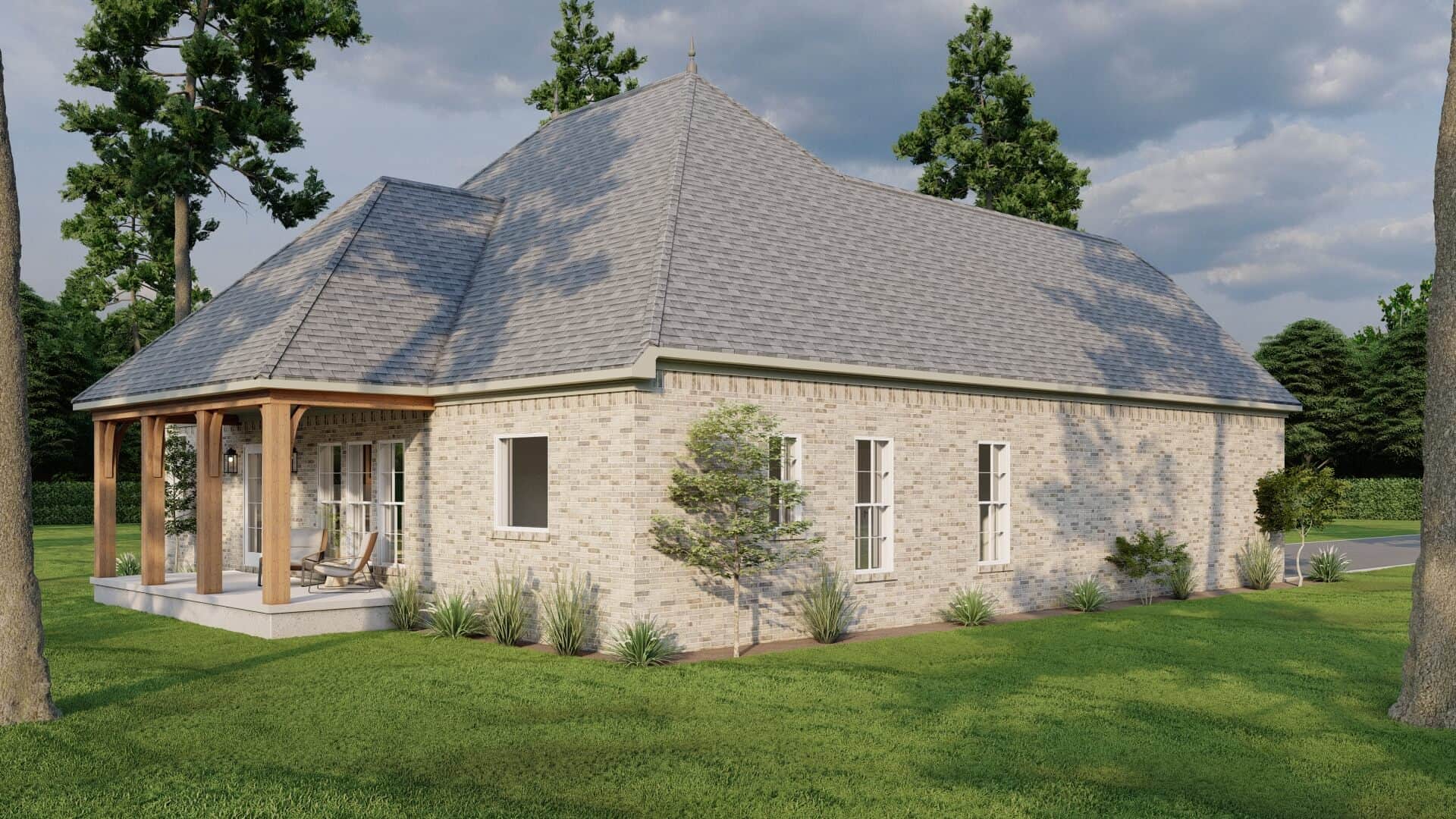 Rear View of this 3-Bedroom,1711 Sq Ft Plan -153-1943
