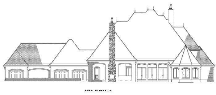 Home Plan Rear Elevation of this 3-Bedroom,4380 Sq Ft Plan -153-1944
