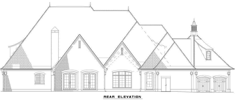 Home Plan Rear Elevation of this 6-Bedroom,6004 Sq Ft Plan -153-1945
