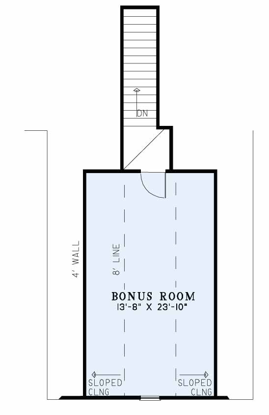 Floor Plan Bonus Room of European Plan #153-1946