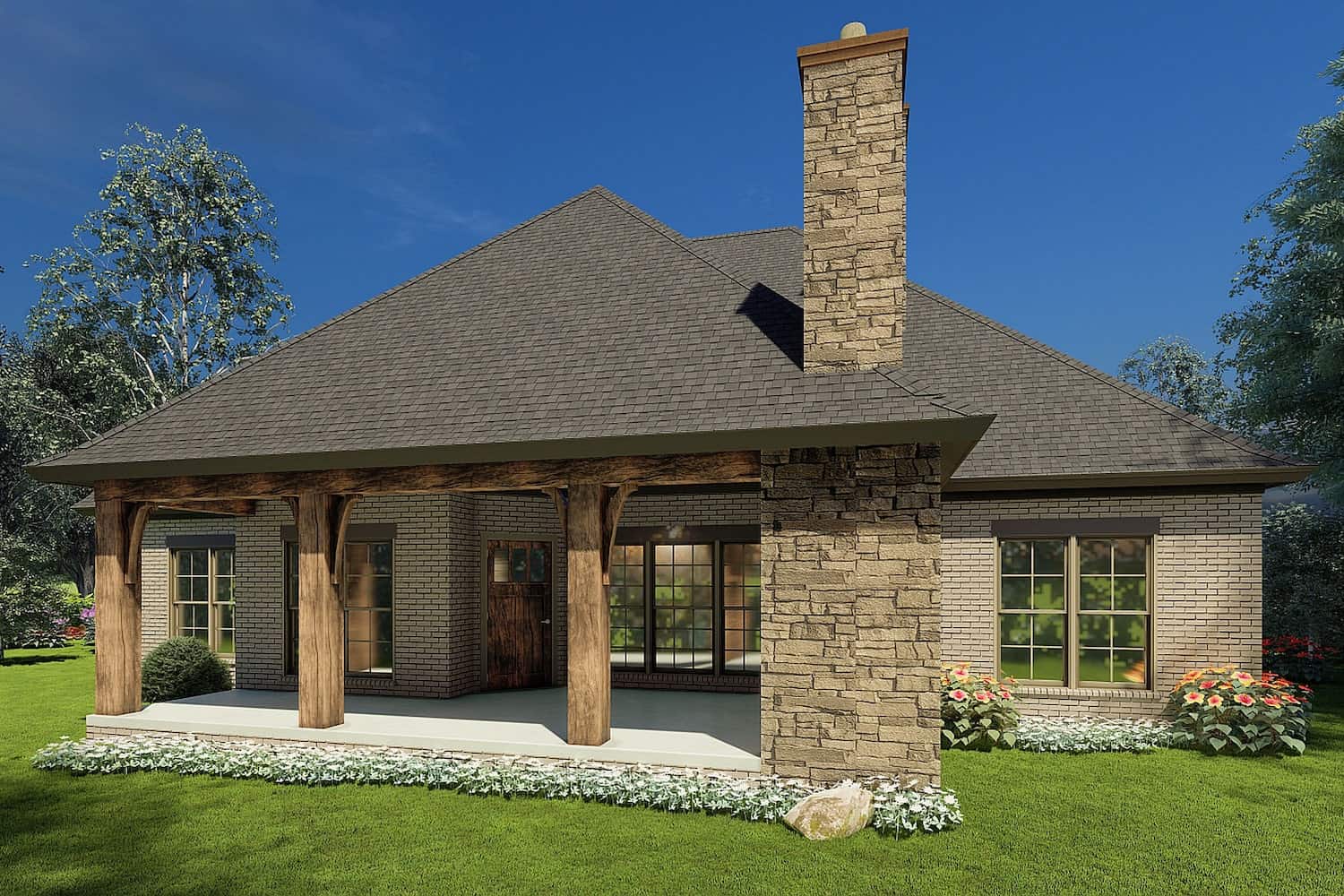 Rear View of this 3-Bedroom, 2147 Sq Ft Plan - 153-1946