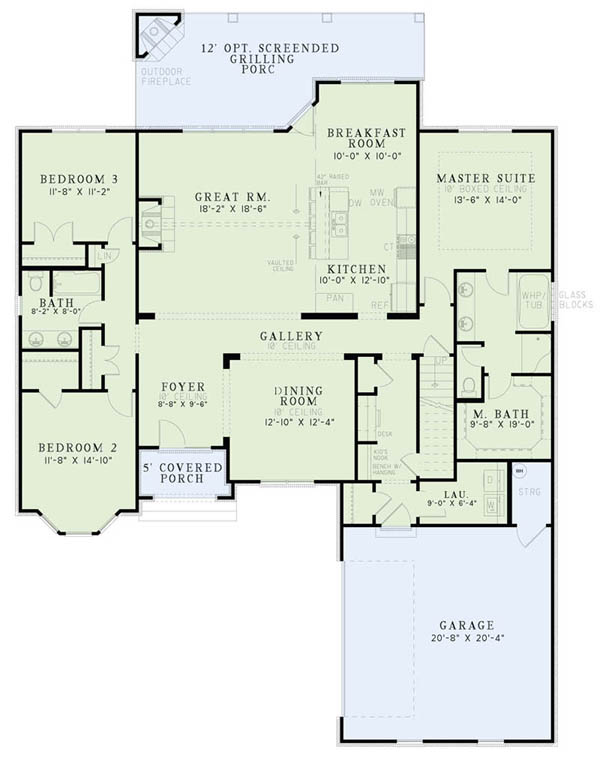 Floor Plan First Story of European Plan #153-1946