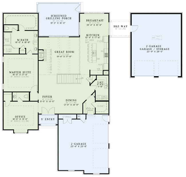 Floor Plan First Story of European Plan #153-1947