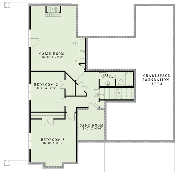 Floor Plan Basement of European Plan #153-1947