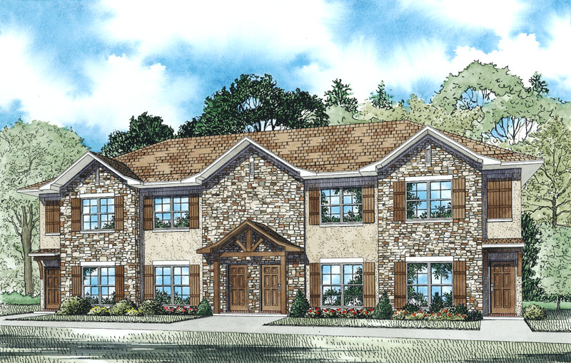 The Plan Collection: Traditional Multi-Family Plan #153-1948