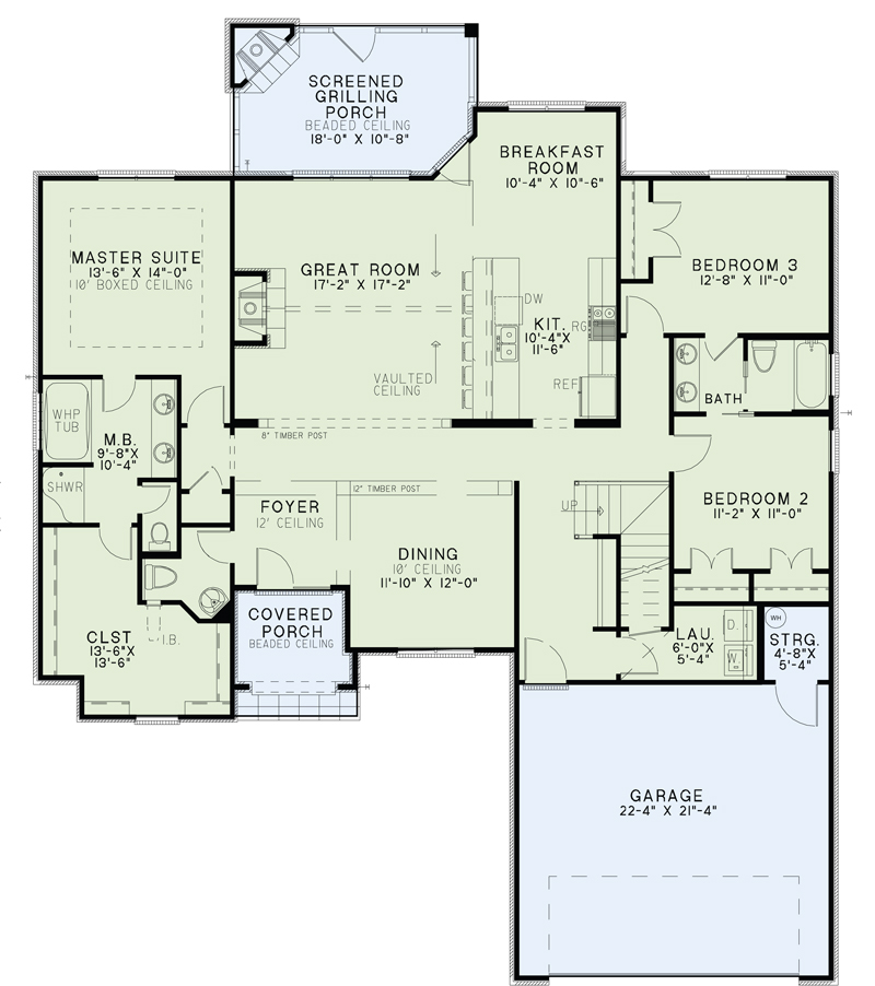 Floor Plan First Story of European Plan #153-1949