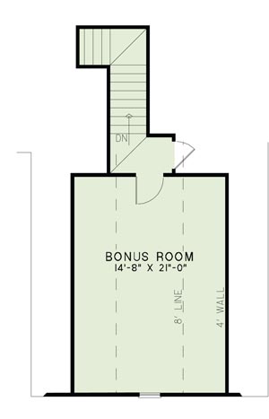 Floor Plan Bonus Room of European Plan #153-1949