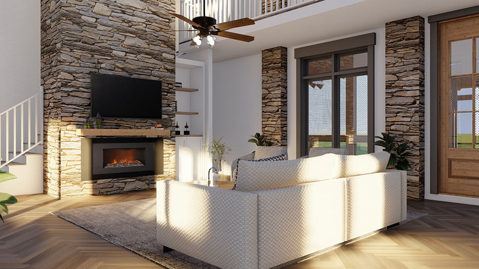 Great Room: Fireplace of this 5-Bedroom,2555 Sq Ft Plan -153-1951