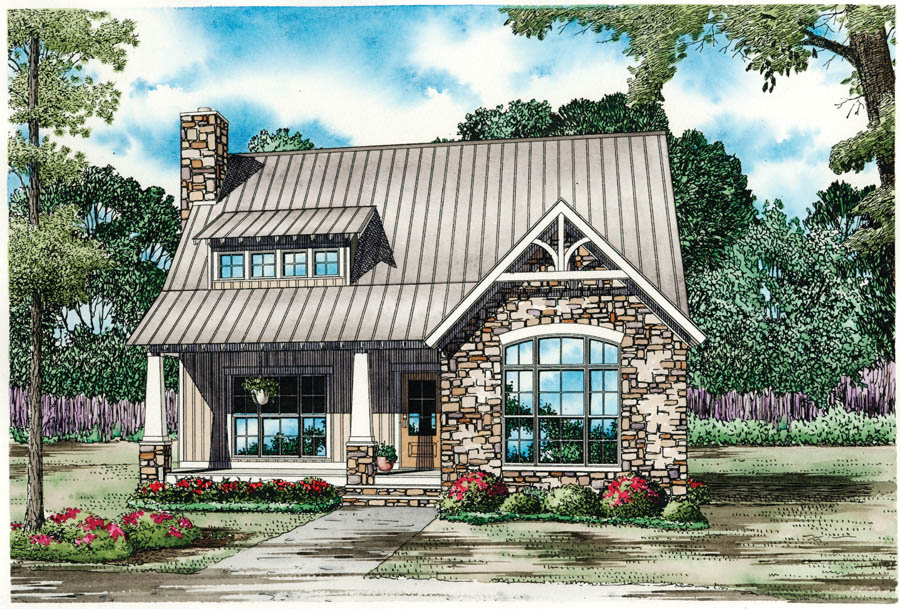 Cottage home (ThePlanCollection: Plan #153-1952)