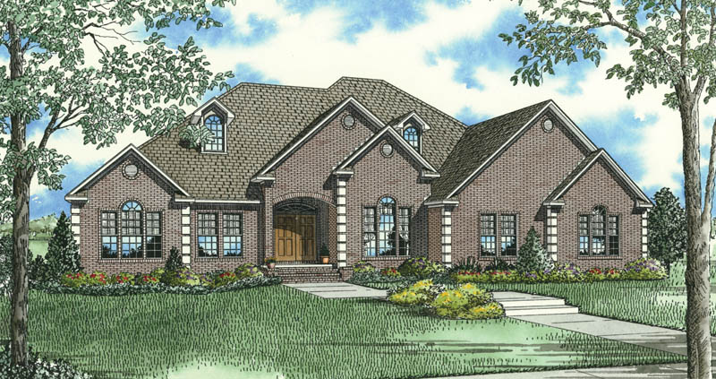 The Plan Collection: Front Elevation of Ranch House # 153-1953