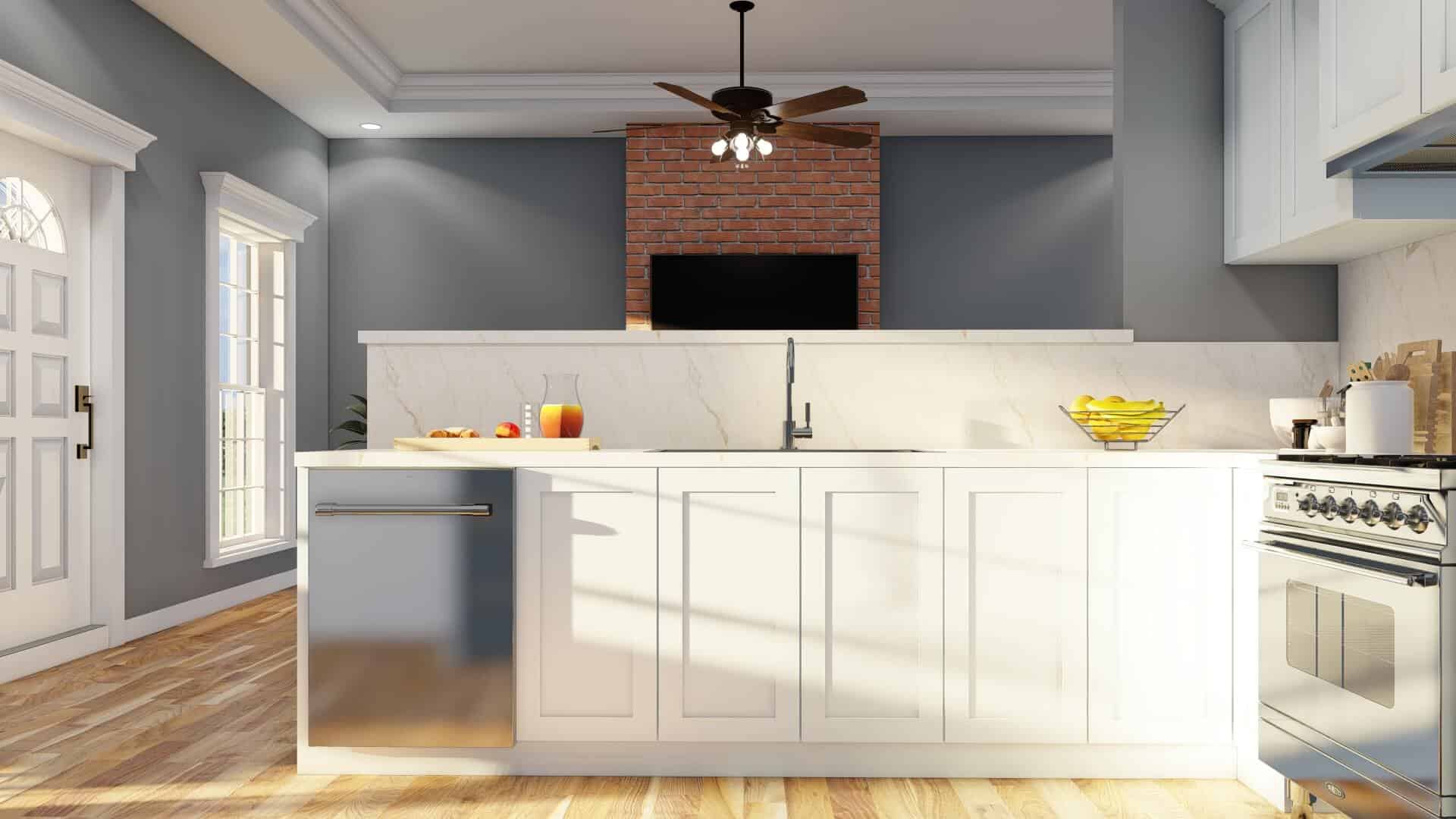 Kitchen: Breakfast Bar of this 4-Bedroom,1562 Sq Ft Plan -153-1954