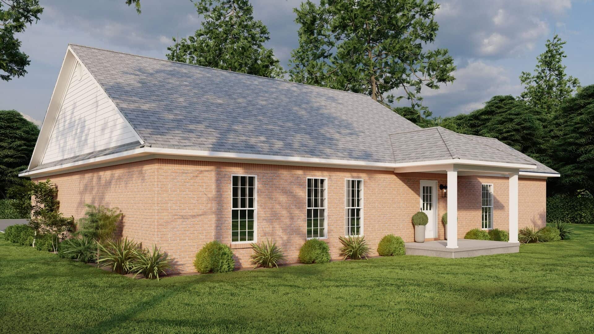 Rear View of this 4-Bedroom,1562 Sq Ft Plan -153-1954