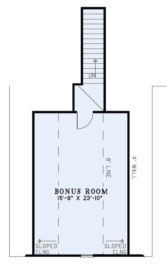 Floor Plan Bonus Room of European Plan #153-1955