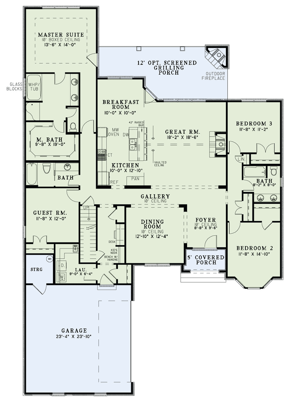 Floor Plan First Story of European Plan #153-1955