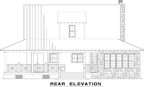 Home Plan Rear Elevation of this 3-Bedroom,1792 Sq Ft Plan -153-1976