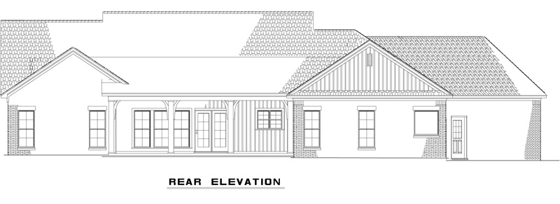Home Plan Rear Elevation of this 4-Bedroom,2279 Sq Ft Plan -153-1979