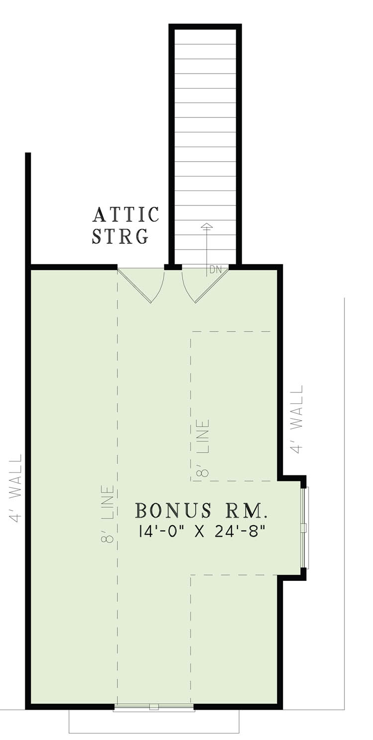 Floor Plan Second Story of Ranch Plan #153-1981