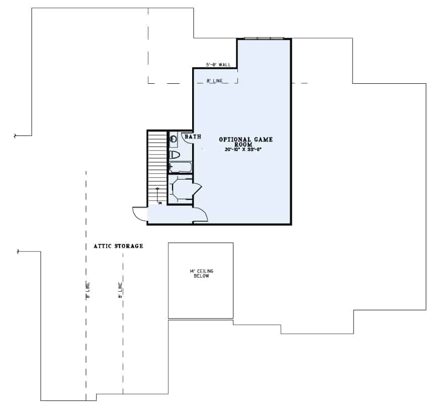 Floor Plan Second Story of Luxury Plan #153-1982