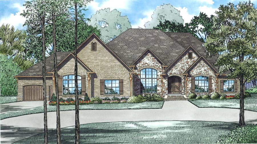 Front View of this 3-Bedroom, 4076 Sq Ft Plan - 153-1982