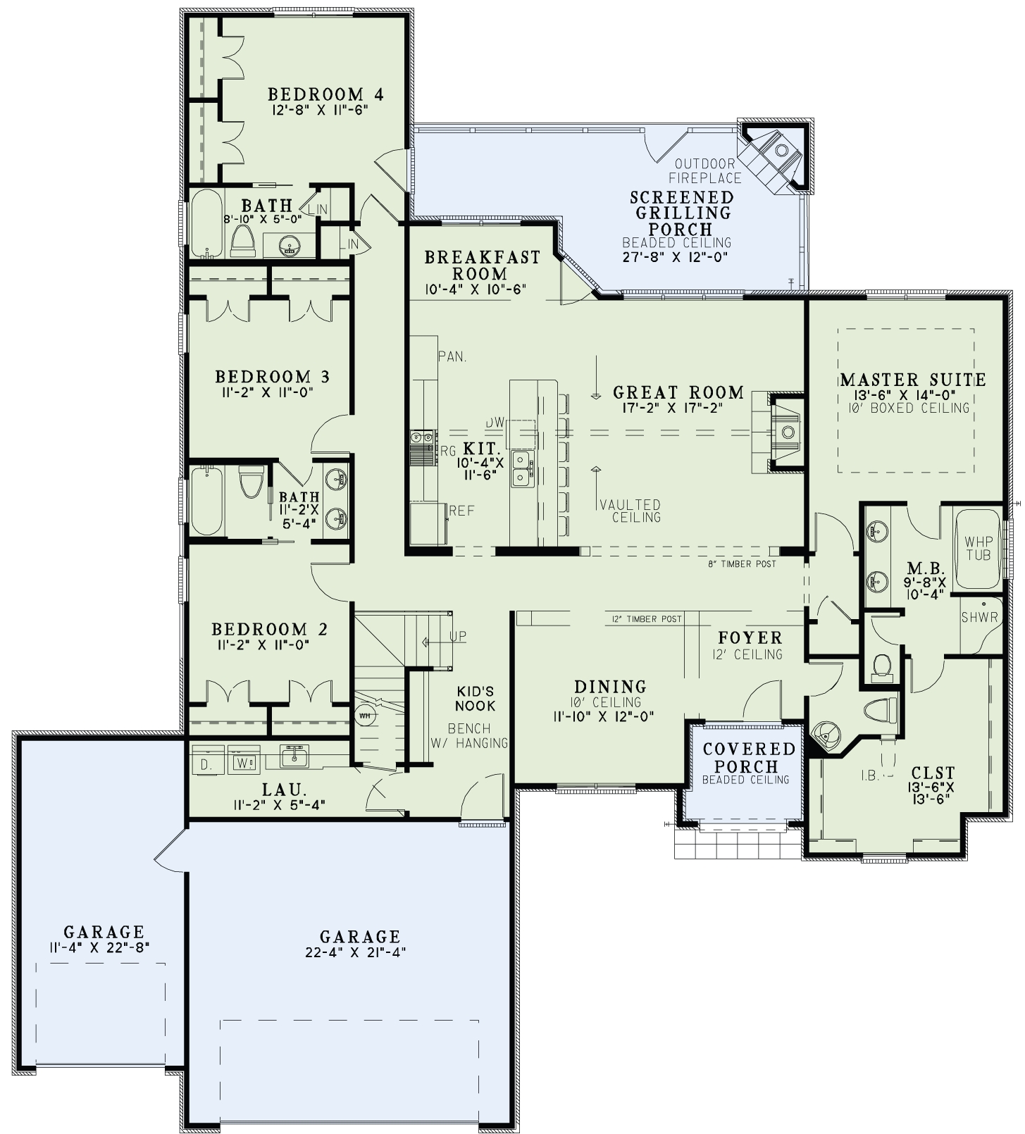 Floor Plan First Story of European Plan #153-1984