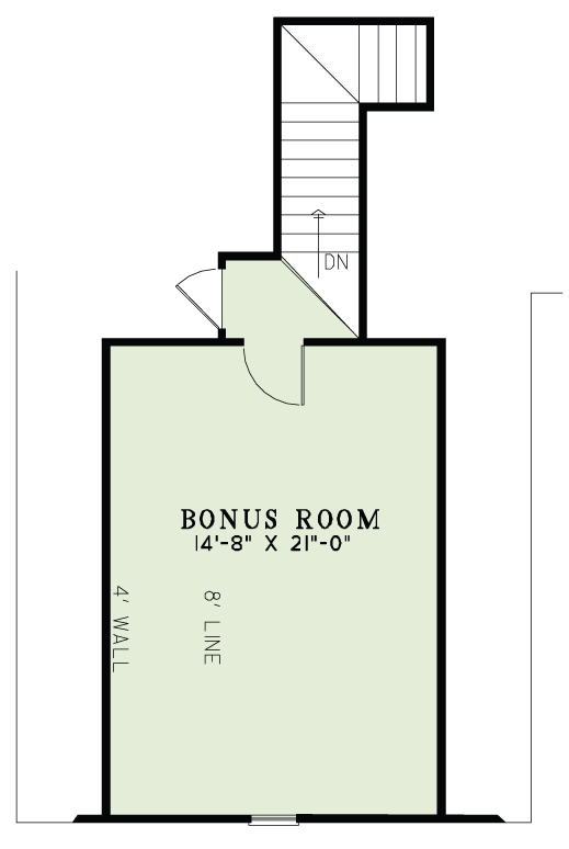 Floor Plan Bonus Room of European Plan #153-1984